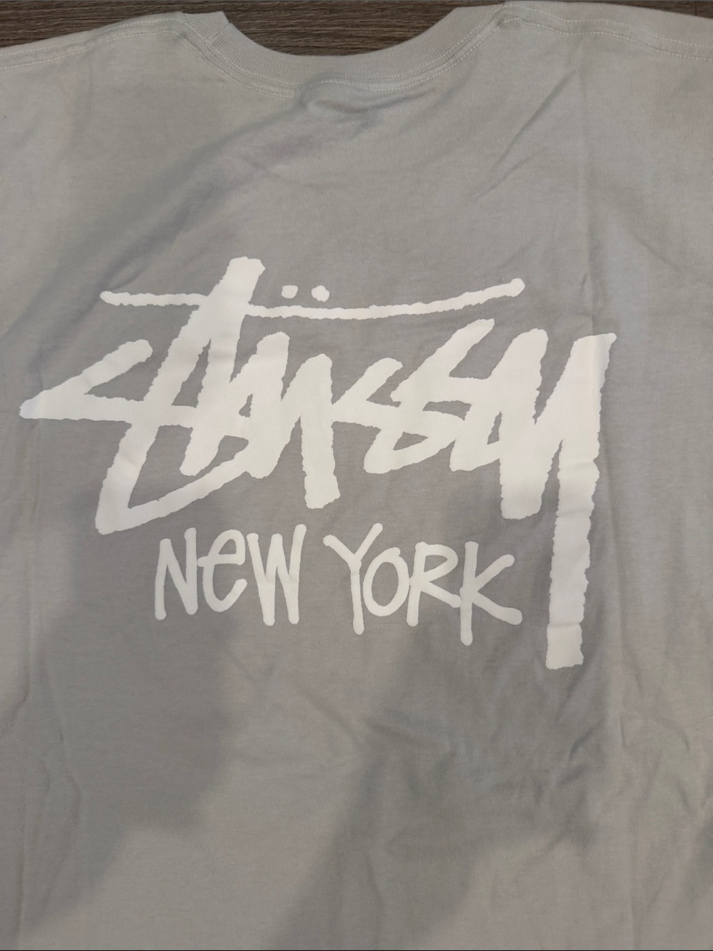 Gray w/ White Font Stüssy New York Chapter Cut Tag Tee Men’s Size XXL - Picture 2 of 5